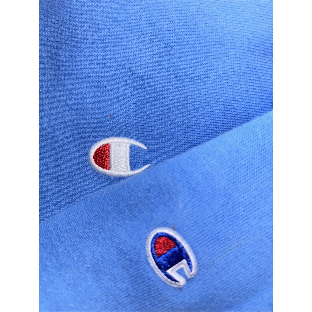Vintage Champion Sweatshirt Small Reverse Weave Womens Blue Crew Neck Flaw - Picture 3 of 8